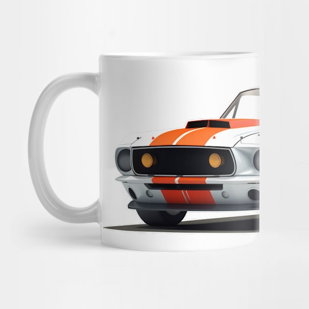 69 Mustang Fastback Racecar Cartoon by SynchroDesign